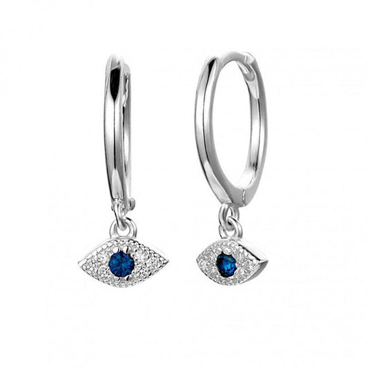 Evil Eye Silver Earrings